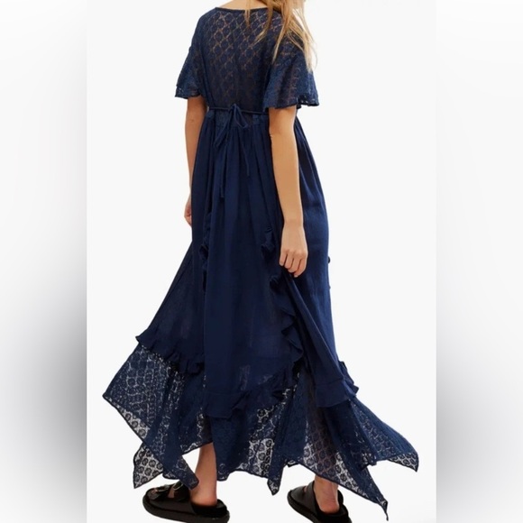 NWT! $108 Free People Bring the Romance Handkerchief Boho Maxi Dress Size M - Picture 4 of 10